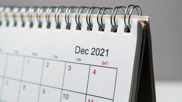 istock December 2021 on desk calendar close up 1350070878
