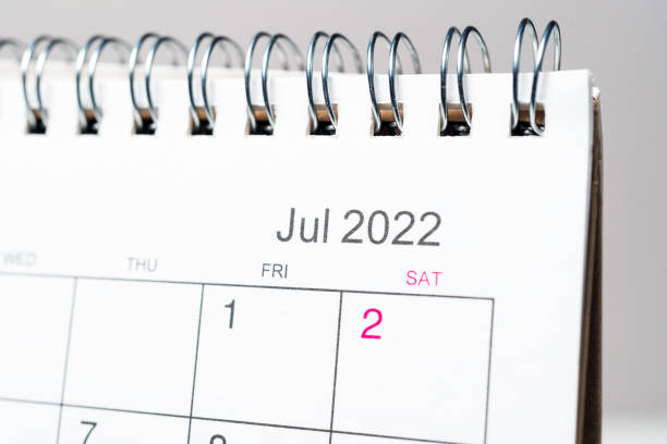 istock July 2022 on desk calendar close up 1350070886