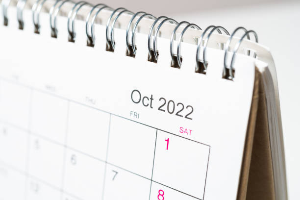 istock October 2022 on desk calendar close up 1350070891