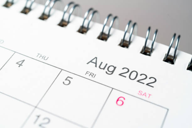istock August 2022 on desk calendar close up 1350070900