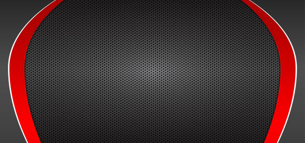 istock Realistic modern background with metallic black and red curve. Sport design concept background good for poster, banner, web page and other. Vector eps 10 1350072509