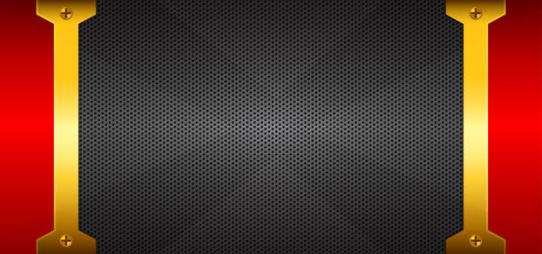 istock Realistic modern background with metallic black and red gold. Sport design concept background good for poster, banner, web page and other. Vector eps 10 1350072549