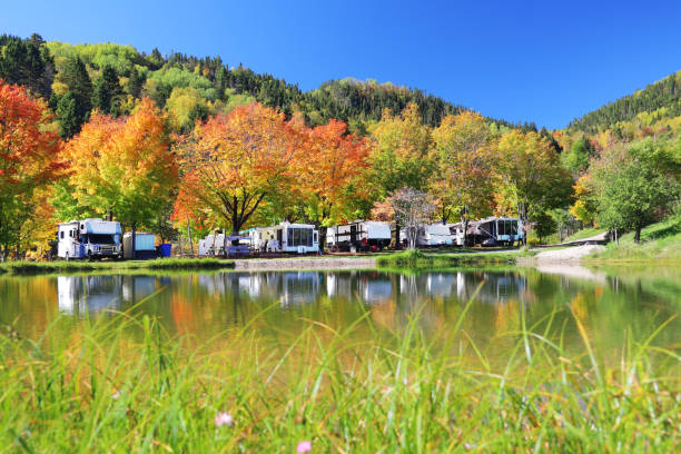 istock Camping Site in Colorful Autumn 1350072555