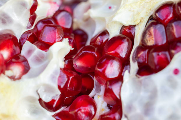fresh pomegranates in the market