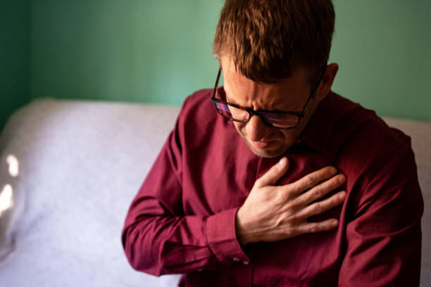 istock Businessman with chest pain 1350082326