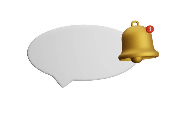 istock White speech bubble with a bell about the notification of a call and sms 3d rendering on white bg 1350087762