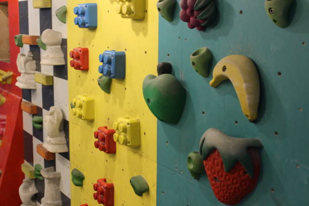 istock Close-up of a colorful climbing wall 1350094967