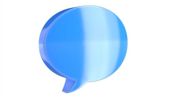 istock 3D illustration of blue text message balloon isolated on white 1350103630