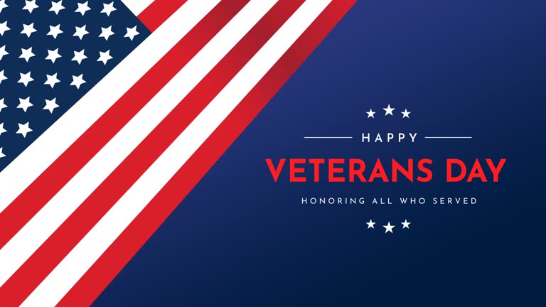 Veterans Day. Honoring all who served. 4k animation