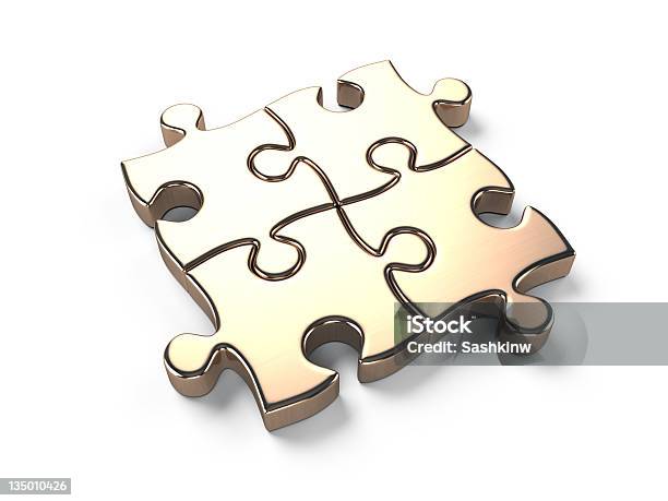 Gold Puzzle Stücke Stockfoto und mehr Bilder von Gold - Edelmetall - Gold - Edelmetall, Goldfarbig, Puzzle