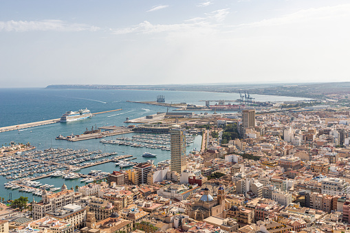 View from the Santa Barbara fortress towards the city center and harbour.