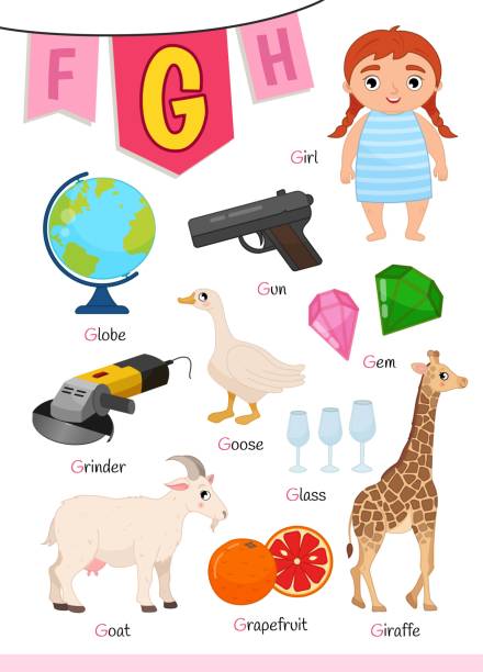 20+ Color Alphabet For Children Letter G Giraffe Stock Illustrations ...