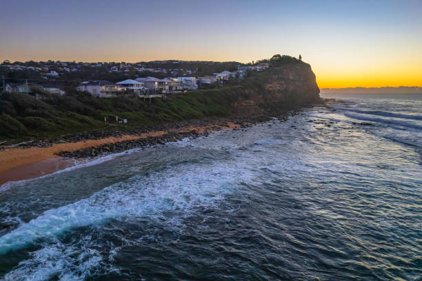 istock Surfs up aerial sunrise seascape 1350124577