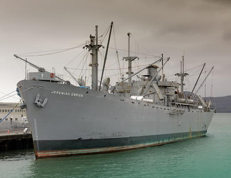 The SS Jeremiah O'Brien, one of two remaining fully functional Liberty ships of the 2,710 built and launched during World War II.