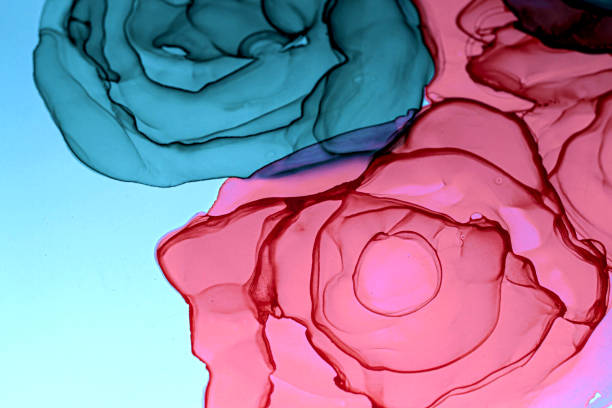 istock Abstract color background, hand drawn alcohol painting, liquid ink technique 1350129056