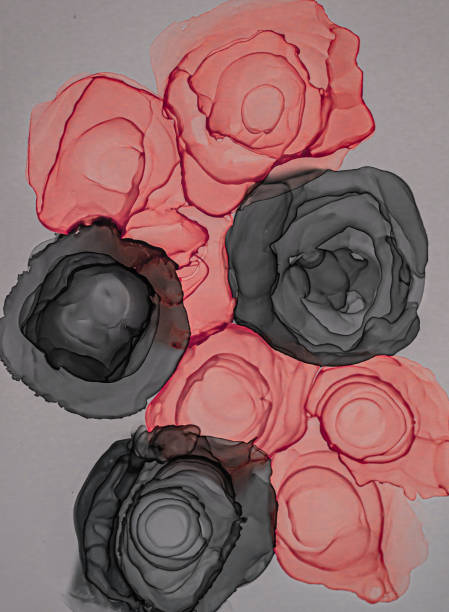 istock Abstract color background, hand drawn alcohol painting, liquid ink technique 1350129060