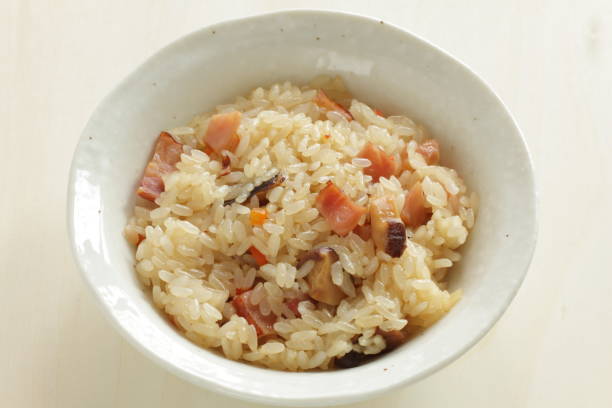istock Chinese cooking, stir fried sticky rice 1350133319