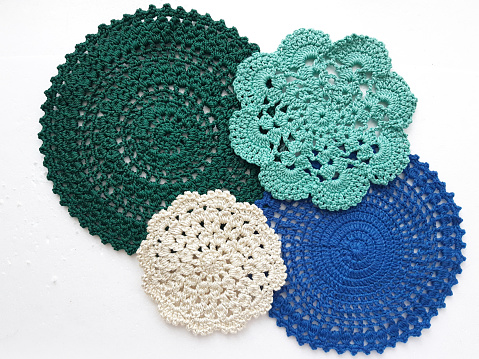 Flat lay crochet doilies pattern