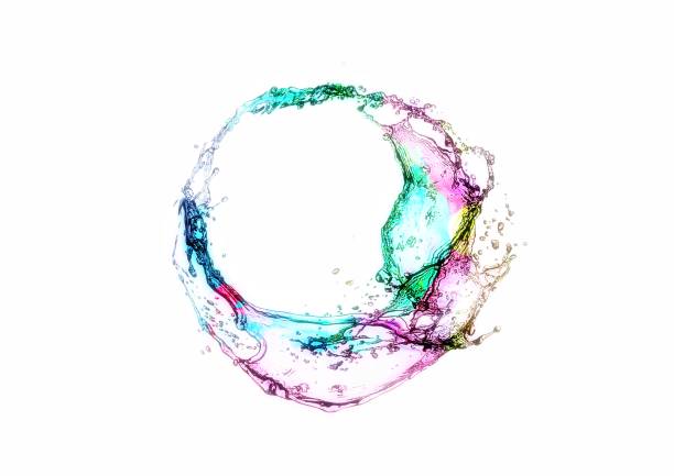 istock Illustration of a liquid ring mixed with colorful paint 1350144843