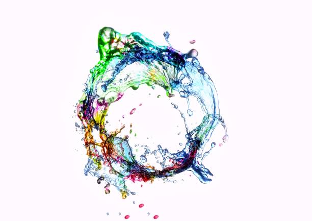 Illustration of a liquid ring mixed with colorful paint