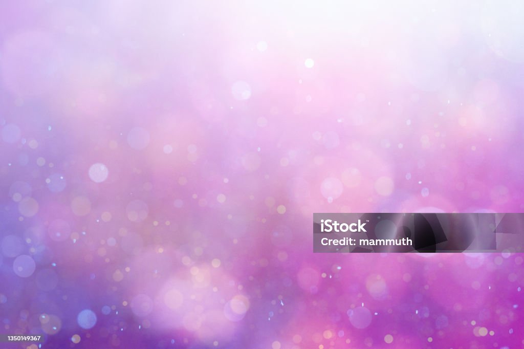 Defocused background with light spots Bokeh dot background Purple Background Stock Photo