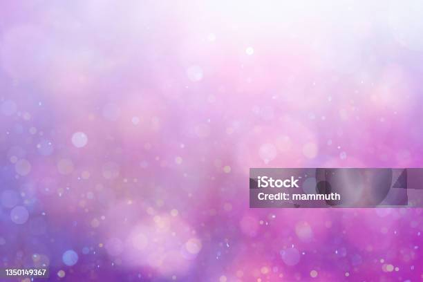 Defocused Background With Light Spots Stock Photo - Download Image Now - Purple Background, Pink Color, Backgrounds