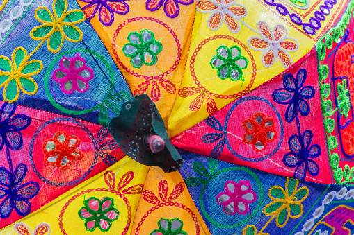 Colorful umbrella at a street market in Jaipur, India