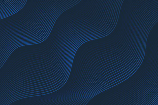 абстрактная волнистая светлая линия на темно-синем фоне. роскошный многослойный рисунок кривой. вы можете использовать для обложки шаблон  - dark blue background stock illustrations