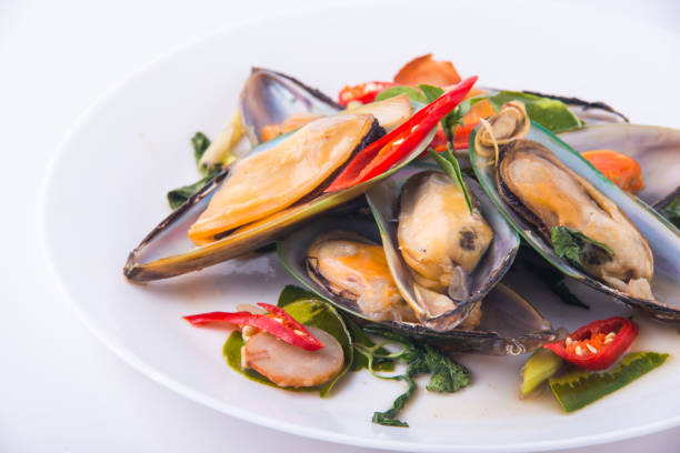 Seafood with sweet, sour and hot sauce