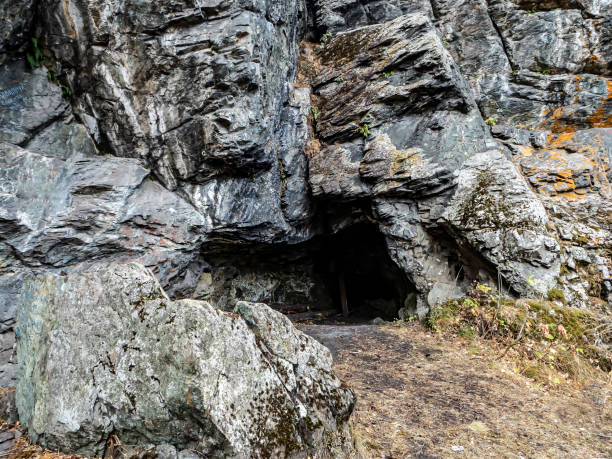 istock caves in basalt rocks near the Balandino 1350155792