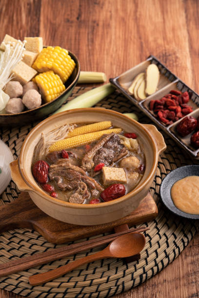 istock Delicious ginger duck hot pot in Taiwan. 1350165011