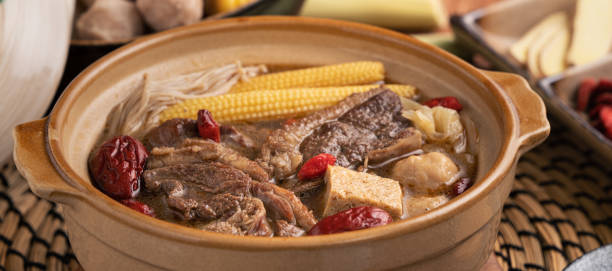 istock Delicious ginger duck hot pot in Taiwan. 1350165012