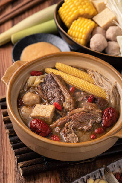 istock Delicious ginger duck hot pot in Taiwan. 1350165013