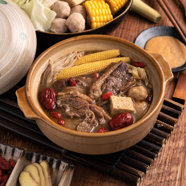 istock Delicious ginger duck hot pot in Taiwan. 1350165018