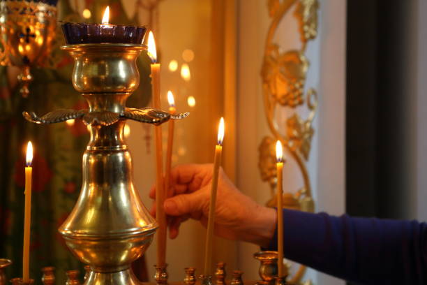 istock Burning candles in the cathedral 1350170360