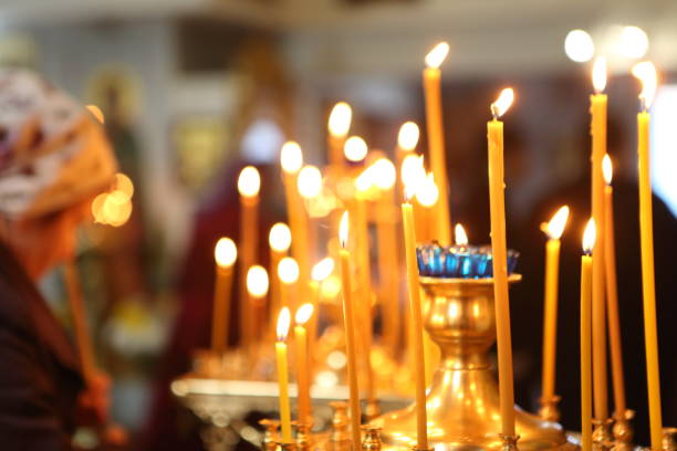istock Burning candles in the cathedral 1350170365