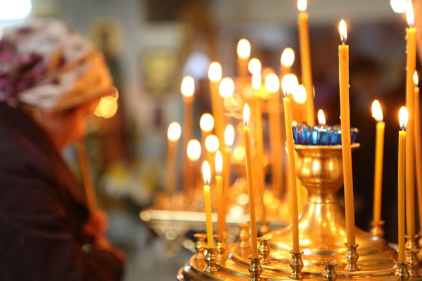 istock Burning candles in the cathedral 1350170376