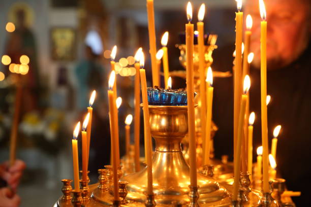 istock Burning candles in the cathedral 1350170386
