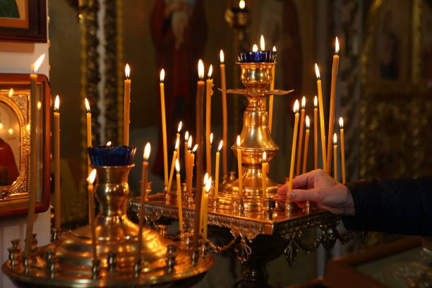 istock Burning candles in the cathedral 1350170395