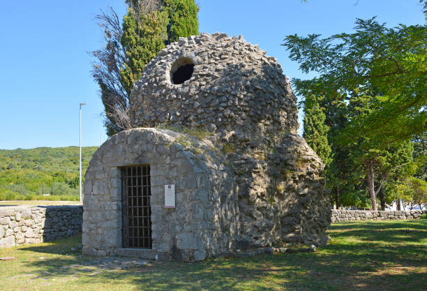 The historic 12th century Saint Dunat Church, Crkva Sv Dunata, outside of the town of Punat on Krk Island in Primorje-Gorski Kotar County in western Croatia