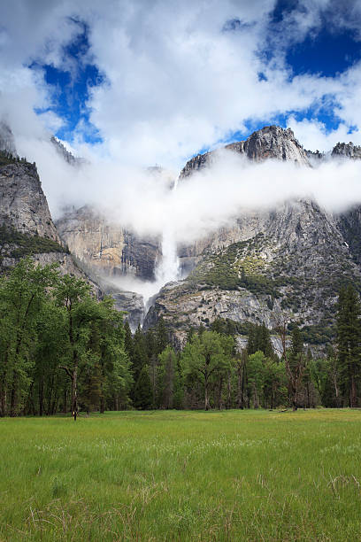 Clearing storm over Yosemite Falls stock photo