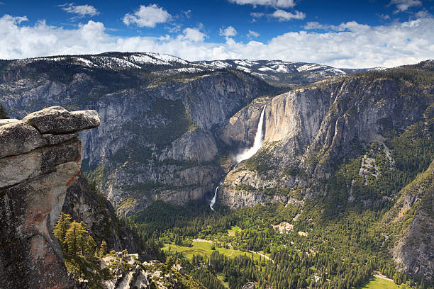 Landscape view of Yosemite Valley from Glacier Point stock photo