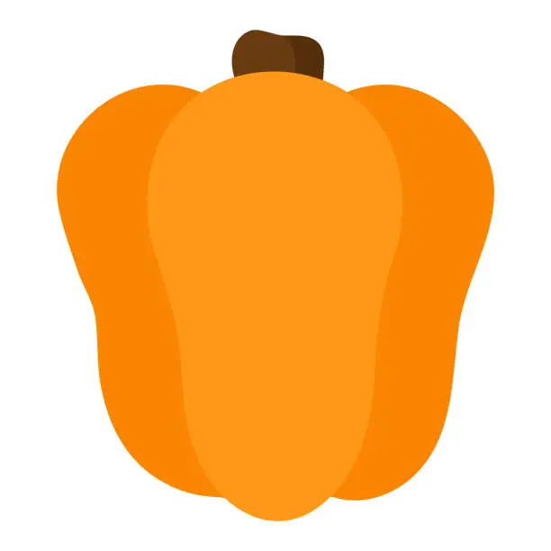 Vector illustration of Halloween Jack-o-lantern calabaza squash orange pumpkin.