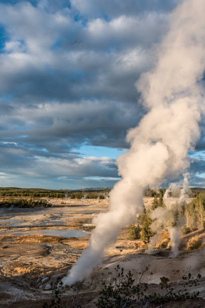 Steaming Mud Pod Area in famous Yellowstone National Park Steaming Mud Pod Area in famous Yellowstone National Park, USA mud volcano yellowstone stock pictures, royalty-free photos & images