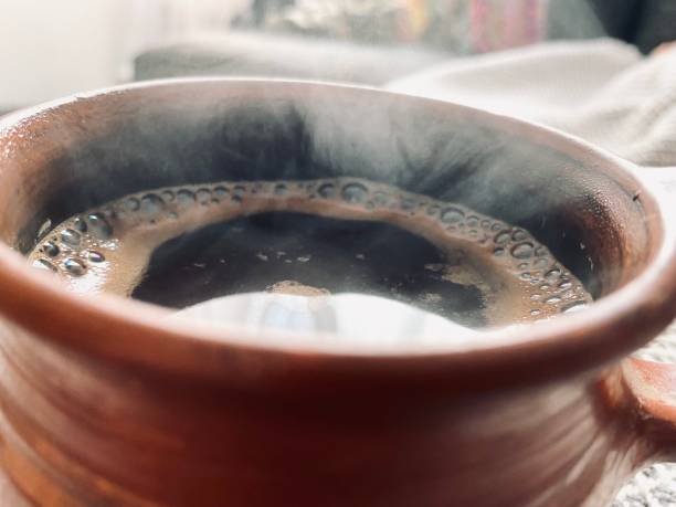 istock Cup of coffee close-up 1350189187