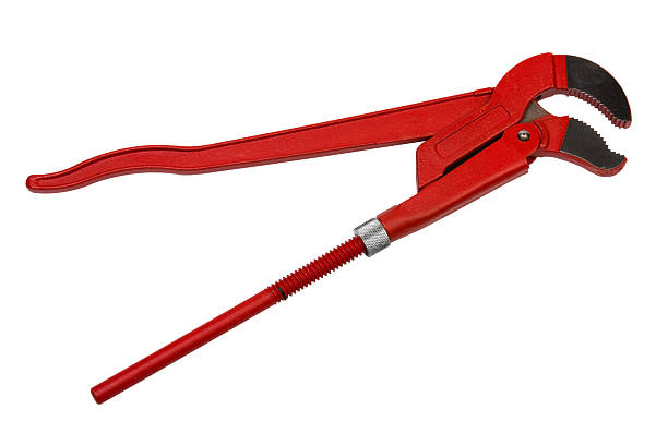 red adjustable screw wrench stock photo