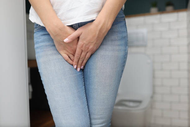 istock Dressed woman wants to pee 1350190069