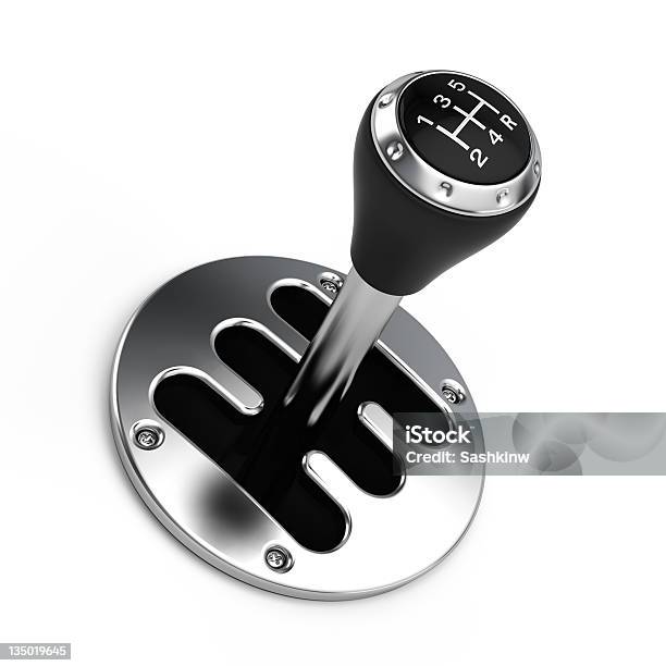 Gearshift On White Background Stock Photo - Download Image Now - Gearshift, Cut Out, Change
