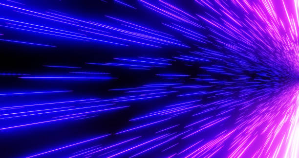 istock Abstract background neon glow purple blue colors, cosmic speed concept 1350201226