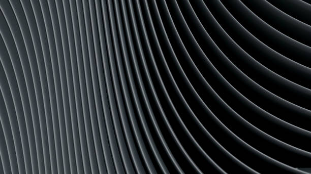 istock 3D black wavy background for business presentation. 1350201238